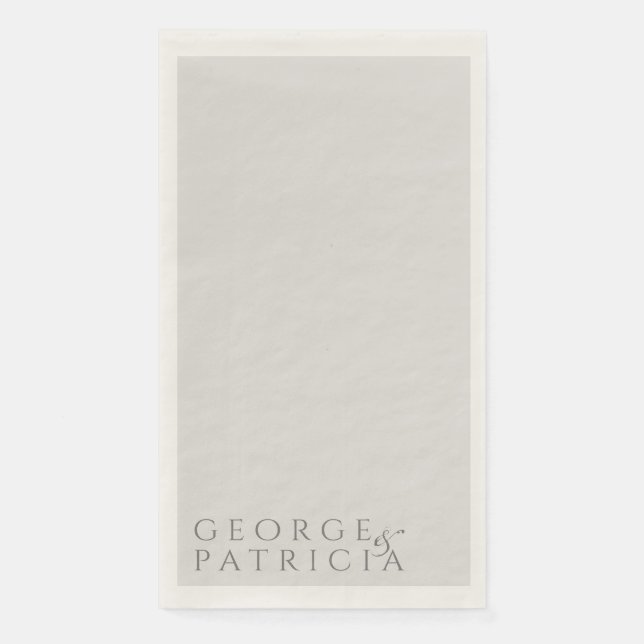 Elegante klassische moderne Typografie Gray Weddin Serviette (Vorderseite)