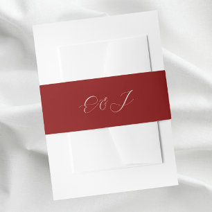 Elegante klassische, monogramm rote Hochzeit Einladungsbanderole