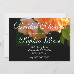 Elegante klassische orange Pfirsich Rosen floral Einladung