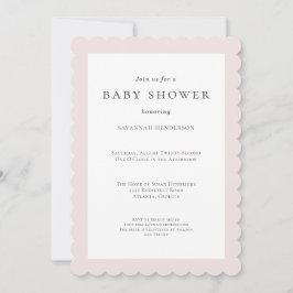 Elegante klassische Pink-Babydusche Einladung