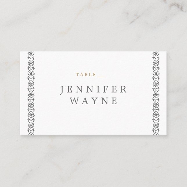 Elegante klassische Platzkarten (Vorderseite)