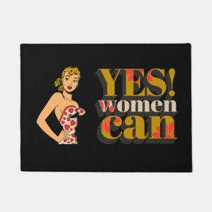 Elegante klassische Retro Lady Ja Weiblich kann sc Fußmatte