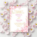Elegante klassische rosa Kirschblossom Blumenhochz Einladung<br><div class="desc">Diese elegante Hochzeitseinladung besticht durch ein sanftes,  rosafarbenes Kirschblütendesign mit zarten goldenen Akzenten und schafft ein romantisches und luxuriöses Ambiente. Die blumengeschmückte Anordnung umrahmt den Content-Bereich wunderschön und macht ihn perfekt für Frühjahrs- oder naturlich inspirierte Hochzeiten.</div>