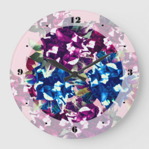 Elegante, klassische Rose Blume Foto Wall Clock Große Wanduhr