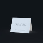 Elegante klassische Schrift Hochzeit Blau Benutzer Dankeskarte<br><div class="desc">Stylische formelle klassische traditionelle Schrift elegante Hochzeitseinladung benutzerdefiniert gefaltet Dankeskarten in sanftem Blau</div>