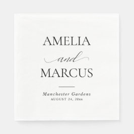 Elegante klassische Schrift Kalligrafie Hochzeit Serviette