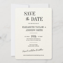 Elegante klassische Schwarz-Weiß-Hochzeit speicher Save The Date