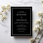 Elegante klassische Schwarz-Weiß-Virtuelle Hochzei Einladung<br><div class="desc">Elegante klassische Schwarz-Weiß Virtual Wedding Einladung.</div>