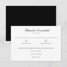 Elegante klassische Schwarz-weiße Hochzeitsmahlzei