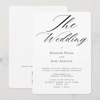 Elegante klassische schwarz-weiße QR-Code-Hochzeit Einladung