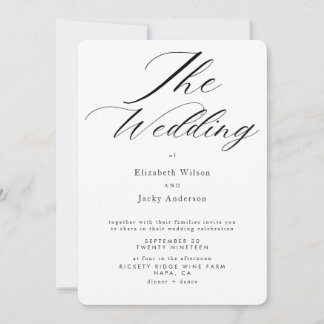 Elegante klassische schwarz-weiße QR-Code-Hochzeit Einladung