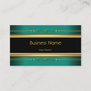Elegante klassische schwarze gelbe Gold Jade Grün Visitenkarte
