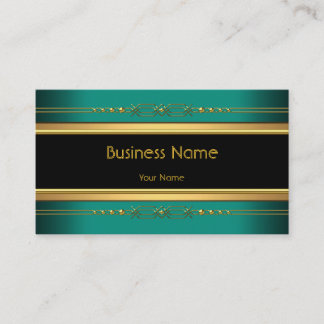 Elegante klassische schwarze gelbe Gold-Jade-Grün Visitenkarte