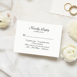 Elegante klassische Script Monogram Wedding Rsvp