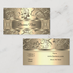 Elegante klassische Sepia-Cremedamasken-Blume Visitenkarte