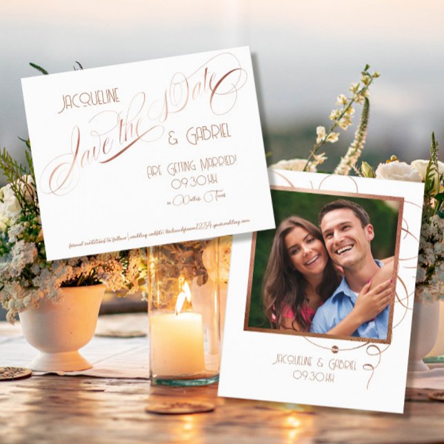 Elegante Klassische Skriptkalligrafie Save the Dat (Von Creator hochgeladen)