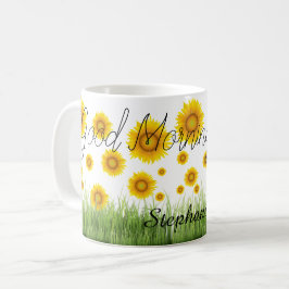 Elegante Klassische Sonnenblumentypografie Kaffeetasse