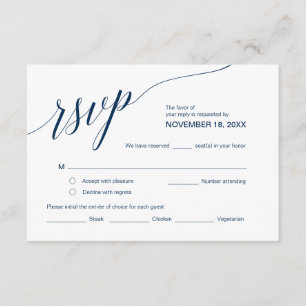 Elegante klassische UAWG, Navy Blue Schriftart, Re Begleitkarte