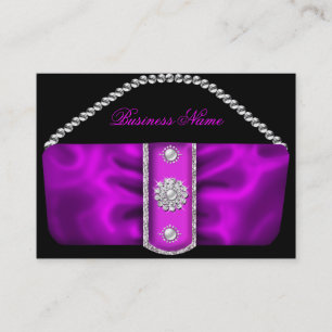 Elegante Klassische Verzierte Rosa Silberne Handta Visitenkarte