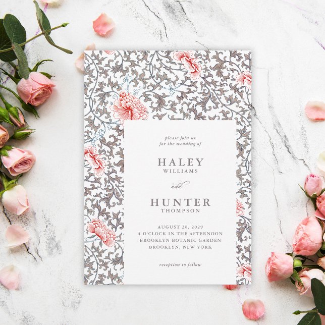 Elegante klassische Vintage botanische Hochzeit Einladung (Von Creator hochgeladen)