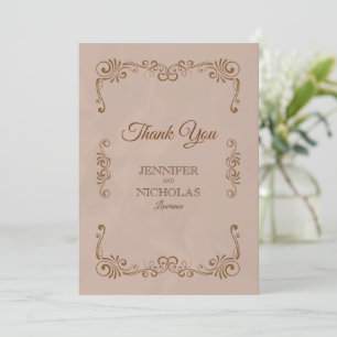Elegante klassische Vintage feierliche Hochzeit Dankeskarte