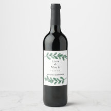 Elegante klassische Wasserfarben Grüne Blätter Hoc