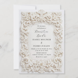 Elegante klassischer barocker Rahmen Nuestra Boda Einladung