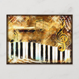 Elegante Klaviermusik und Noten Postkarte