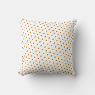 Elegante kleine goldene Tupfen auf Weiß Kissen