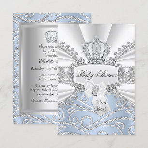 Elegante kleine Prinz Diamant Baby Shower Einladun Einladung