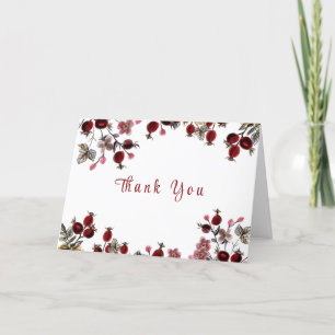 Elegante Kleine Wildblume Berry Baby Shower Dankeskarte