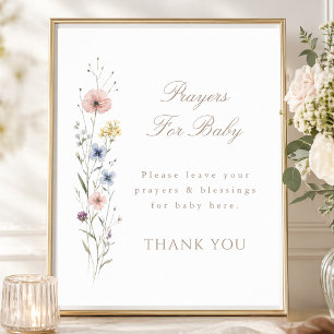 Elegante kleine Wildblumen-Shower-Gebete für Baby Poster