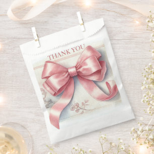 Elegante Kokette Rosa Schleife Baby Shower Mädchen Geschenktütchen