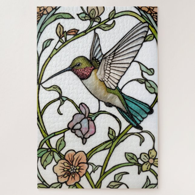 Elegante Kolibri-Kunst botanisch boho chic (Vertikal)