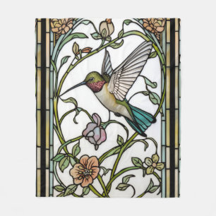 Elegante Kolibri-Kunst botanisch boho chic Fleecedecke
