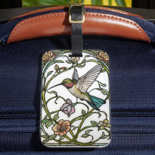 Elegante Kolibri-Kunst botanisch boho chic Gepäckanhänger