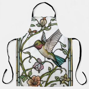 Elegante Kolibri-Kunst im Jugendstil, botanisch Schürze