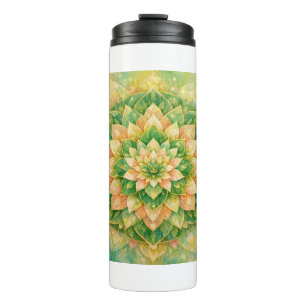 Elegante, komplizierte florale Mandala-Kunst Thermosbecher