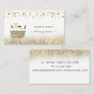 Elegante Konfetti-Gold-Glitter-Reinigungswerkzeuge Visitenkarte
