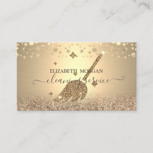 Elegante Konfetti-Putzmagd Glitzer Gold Visitenkarte