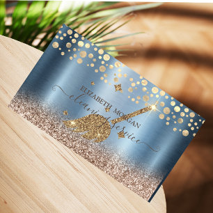 Elegante Konfetti Zimmermädchen-Reinigung Glitter  Visitenkarte