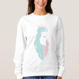 "Elegante Königin mit Krone" Pastelldesign Sweatshirt