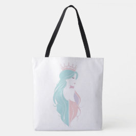 "Elegante Königin mit Krone" Pastelldesign Tasche