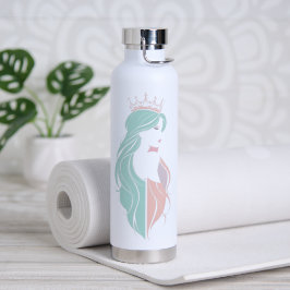 "Elegante Königin mit Krone" Pastelldesign Trinkflasche