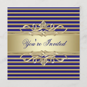 Elegante königliche blaue goldene Party-Einladunge Einladung