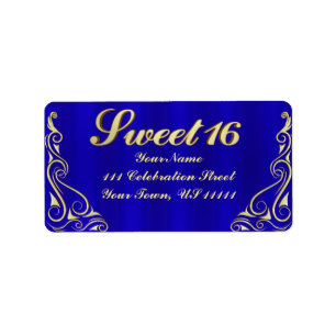 Elegante königliche goldene Adresse des Bonbon-16 Adressaufkleber