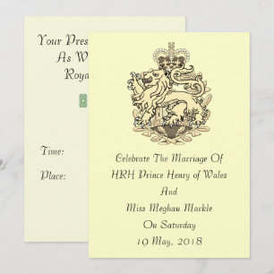 Elegante königliche Hochzeit Einladung Harrys u.