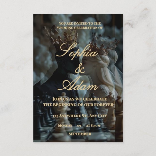 Elegante königliche Hochzeitseinladung Begleitkarte (Vorderseite)