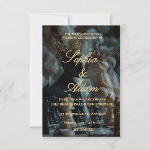 Elegante königliche Hochzeitseinladung Dankeskarte