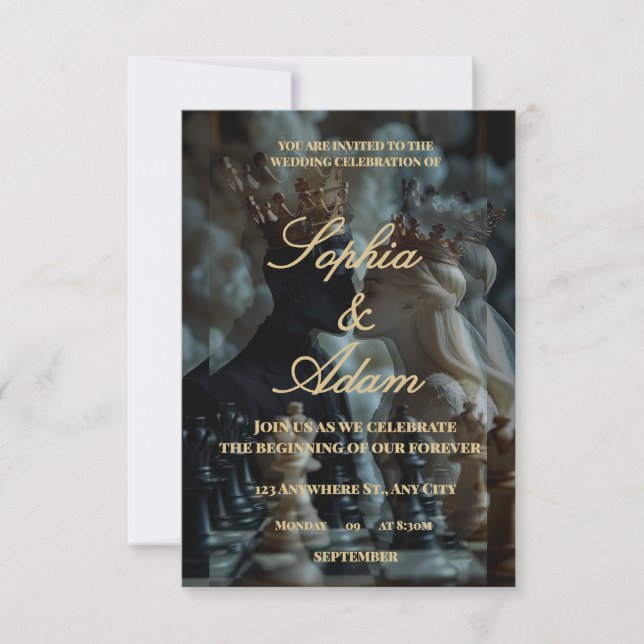 Elegante königliche Hochzeitseinladung Dankeskarte (Vorderseite)